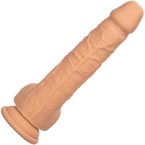 Squirting Fuck Stick 9" Vibrating Realistic Silicone Suction Cup Dildo By CalExotics - Vanilla
