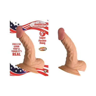 Nass Toys Curved Dildo With Balls 5 Inch White 5 Inch