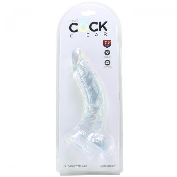 7" Clear Suction Cup Dildo With Balls
