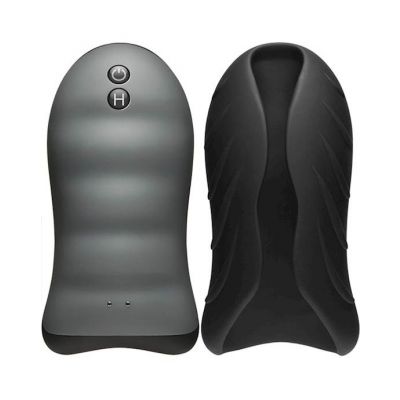 Optimale Vibrating Silicone Warming Stroker Black