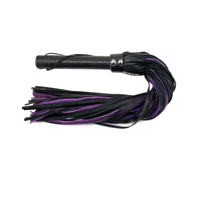 Rouge Flogger W leather Handle Floggers Black purple