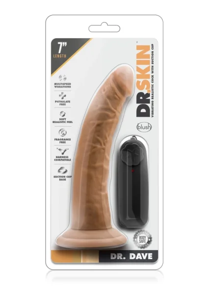 Dr. Skin - Dr. Dave - 7" Vibrating Cock with Suction Cup