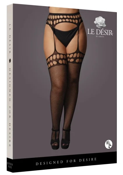Le Desir Garterbelt Stockings with Open Design - Queen Size