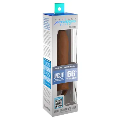 Fantasy X Tensions Elite Uncut 7 Inch Extension Sleeve With Strap Tan