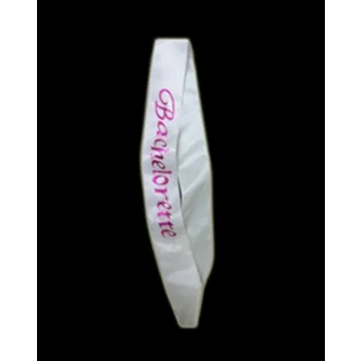 Flashing Bachelorette Sash White