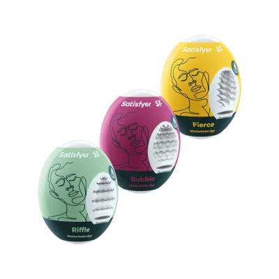 Satisfyer Masturbator Eggs Set Of 3 Riffle Bubble Fierce