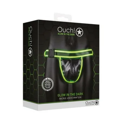 Ouch Glow Buckle Jock Strap Glow In The Dark Green S m