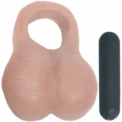 Love Bump Silicone Vibrating Balls Dildo Attachment by New York Toy Collective Caramel