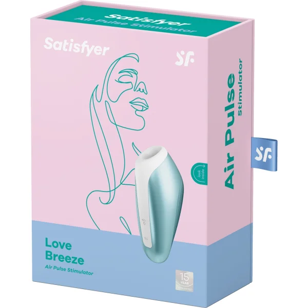 Satisfyer Love Breeze Pressure Wave Vibrating Rechargeable Waterproof Stimulator - Ice Blue