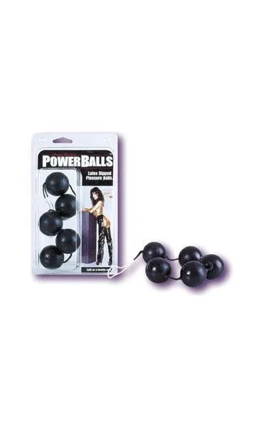 Power Balls Latex Dipped Weighted Pleasure Balls 1.25 Inch - Black