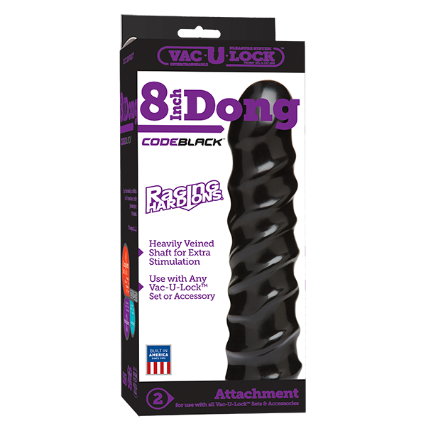 Vac-U-Lock CODE BLACK 8" Dong - Raging Hard-Ons