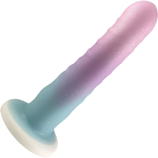 Cotton Candy Powder Puff 6.75" Silicone Suction Cup Dildo