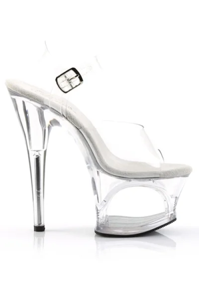 Moon 7" Clear Cut-Out Platform Sandal By Pleaser