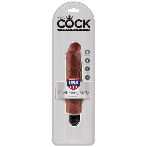 King Cock 7" Vibrating Stiffy - Brown — image 12 of 12