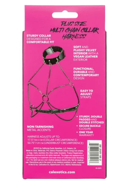Euphoria Collection Multi-Chain Collar Harness - Plus Size