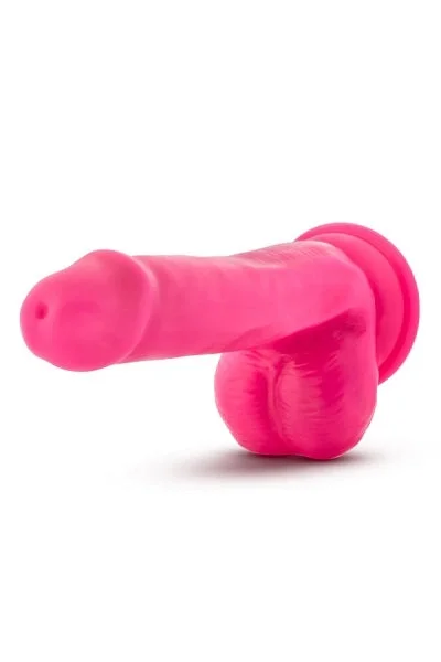Blush Neo Neon Pink 6 Inch Dual Density Cock With Balls — image 4 of 13