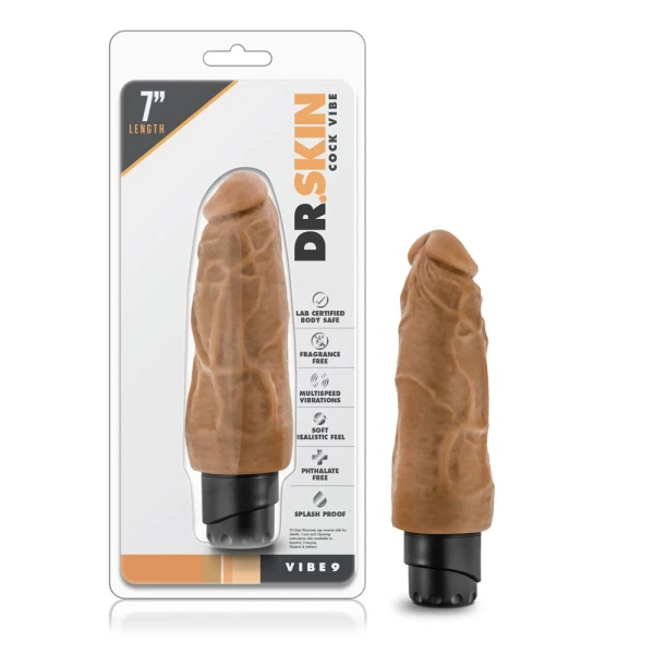 Dr. Skin - Cock Vibe 9 - 7.5 Inch Vibrating Cock - Mocha — image 5 of 5
