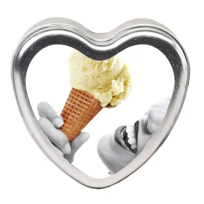 Edible Heart Candle Vanilla 4 Oz