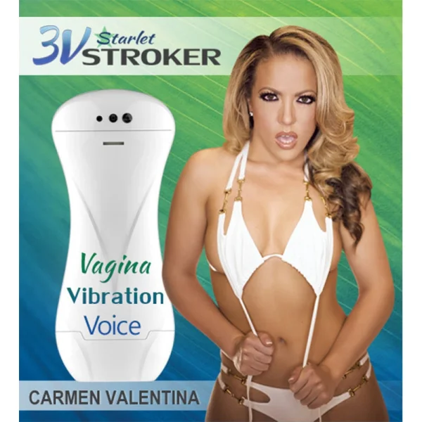 3v Talking and Vibrating Starlet Stroker - Carmen Valentina