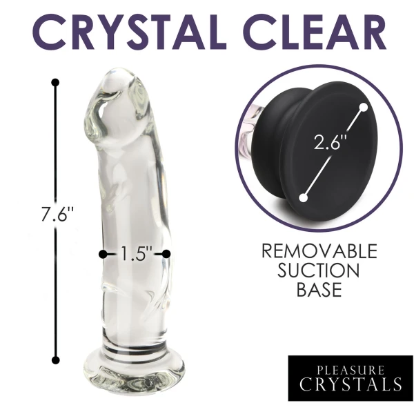 Pleasure Crystals 7.6" Glass Dildo With Suction Cup — image 5 of 8