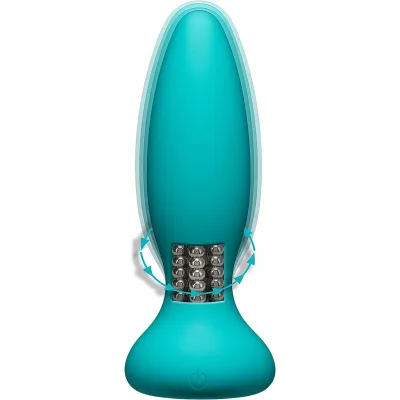 A Play Rimmer Experienced Rechargeable Silicone Anal Plug with Remote Turquoise
