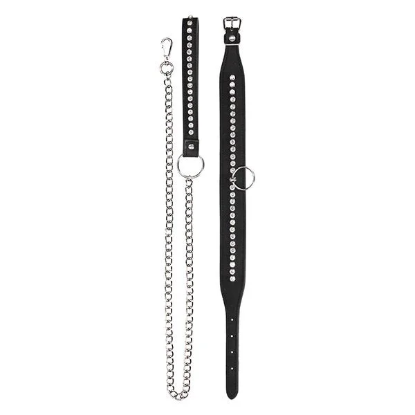 Ouch Diamond Studded Collar With Leash