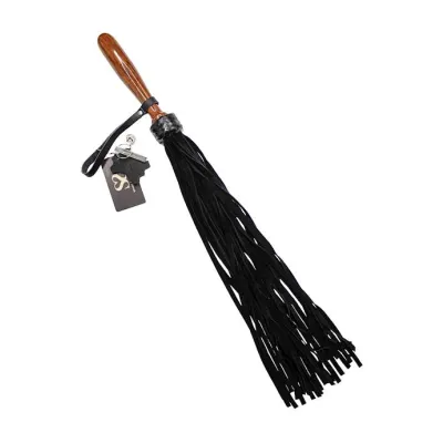 Bound X Suede Flogger With Wooden Handle