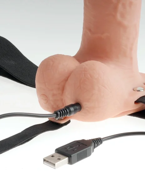 Pipedream Products Fetish Fantasy 9" Hollow Rechargeable Strap-On with Balls — image 4 of 5