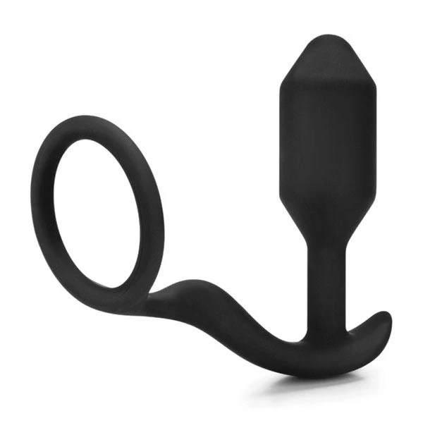 b-Vibe Snug & Tug Weighted Silicone Butt Plug and Penis Ring