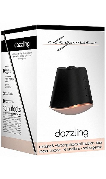 Elegance Rotating and Vibrating Clitoral Stimulator Dazzling Black