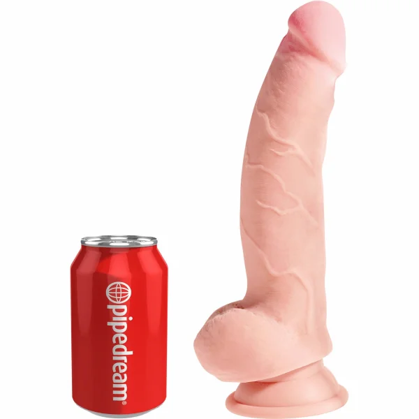 King Cock Plus 8" Triple Density Cock With Balls & Suction Cup Base - Vanilla