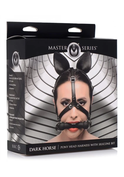 Dark Horse Pony Head Harness With Silicone Bit