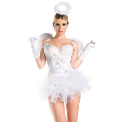 2 Piece 2 For 1 White Swan Angel Costume Set S m White S m