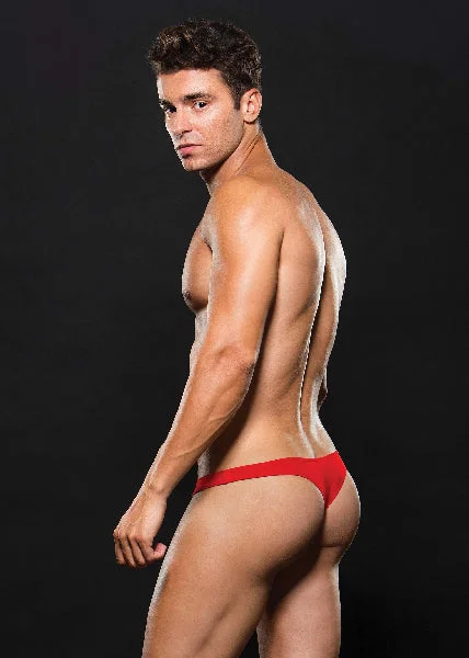 Microfibre Low Rise Zip Thong Red — image 4 of 6