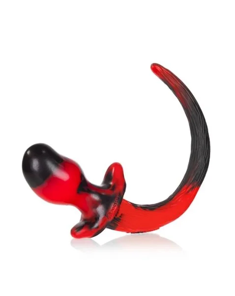 Puppy Tail Buttplug - 4.25 Inch  - Red/black - Medium