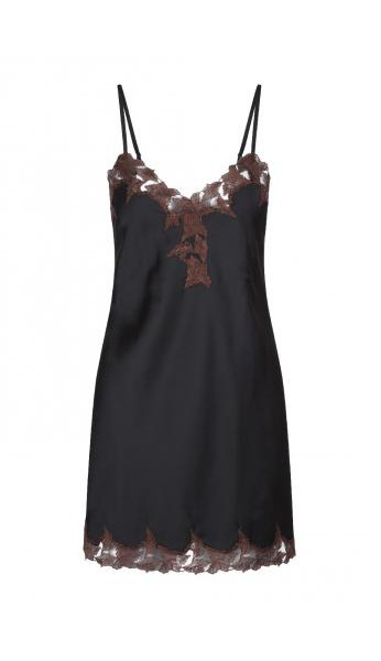 Satin nightie with lace - Small