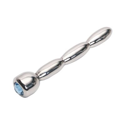 Red Tip Penis Plug Silver