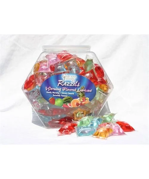 Razzels Warming Lubricant - 100 Pillow Fishbowl - Assorted Flavors