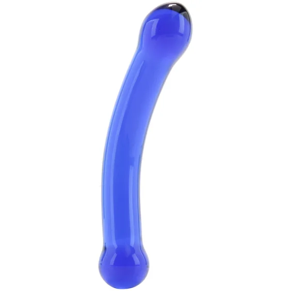 Glas 6 inches Curved Glass G-Spot Dildo Blue