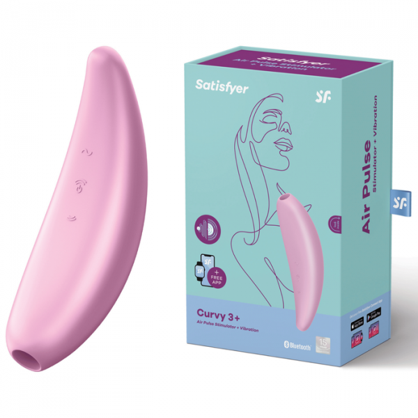 Satisfyer Curvy 3+ Pink App Controlled Vibrating Clitoral Stimulator