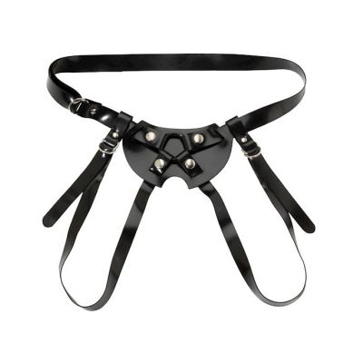 Rubber Dildo Harness Black One Size Fits Most
