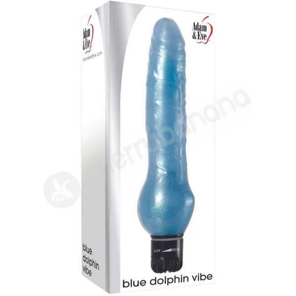 Adam & Eve Blue Dolphin Vibe Big Glittery Realistic Vibrator