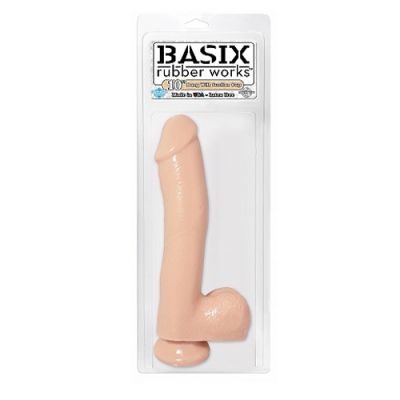 Basix 10 Dong W Suction Flesh