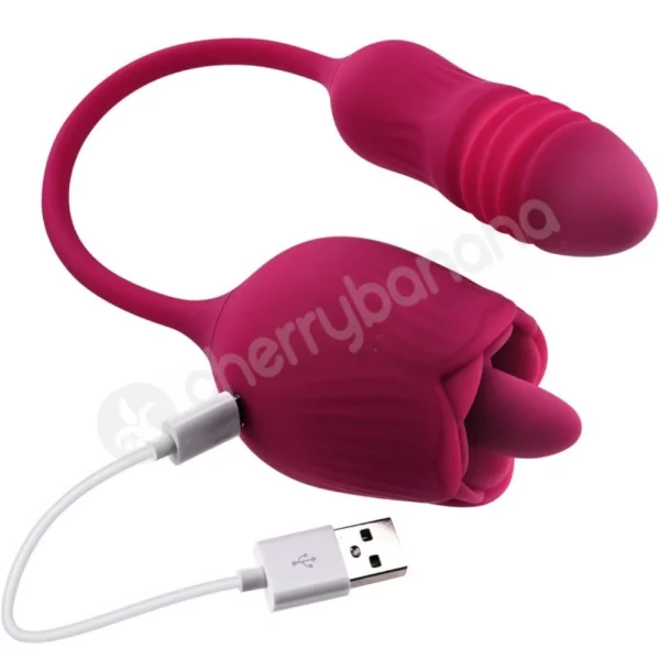 Evolved Wild Rose Flickering Stimulator With Thrusting Bullet