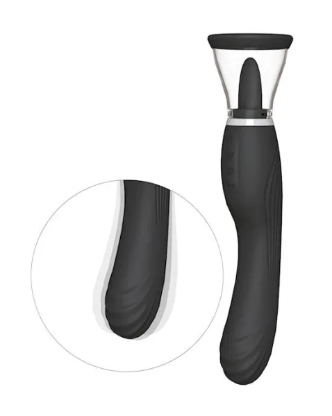 Lottie Pussy Pump And Licking Vibrator - Black