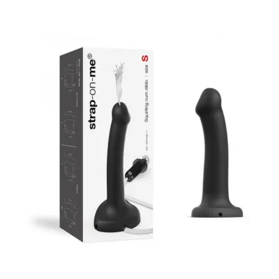 Realistic Dildos Strap on me Squirting Cum Semi realistic Silicone Dildo Black S fluid Not Included