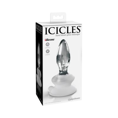 Icicles No 91 Clear Glass Butt Plug with Suction Cup by Pipedream Products