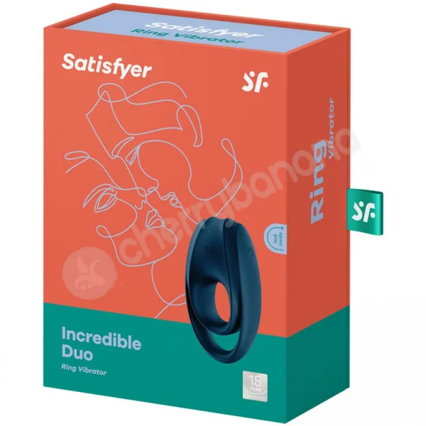 Satisfyer Incredible Duo Blue Silicone Cock & Ball Ring