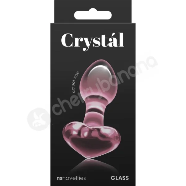 Crystal Heart Pink Glass 2.7" Butt Plug