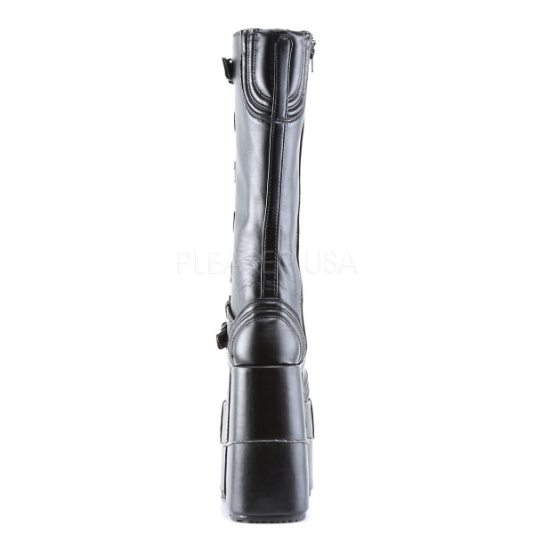 STACK-308 - 7" Zip-Zag Strap P/F Goth Cyber GoGo Punk Blk PU Knee BT — image 4 of 4